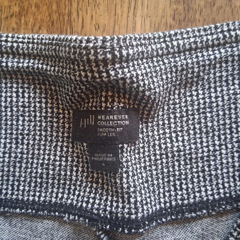 J Jill Wherever Collection Pull On Houndstooth Strech Pants L - Picture 5 of 7